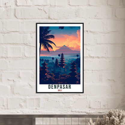 Denpasar Bali Travel Print Bali Wall Art Wall Hanging Home Décor Denpasar Gift Landmark Artwork Travel Art Lovers Indonesia Travel Poster