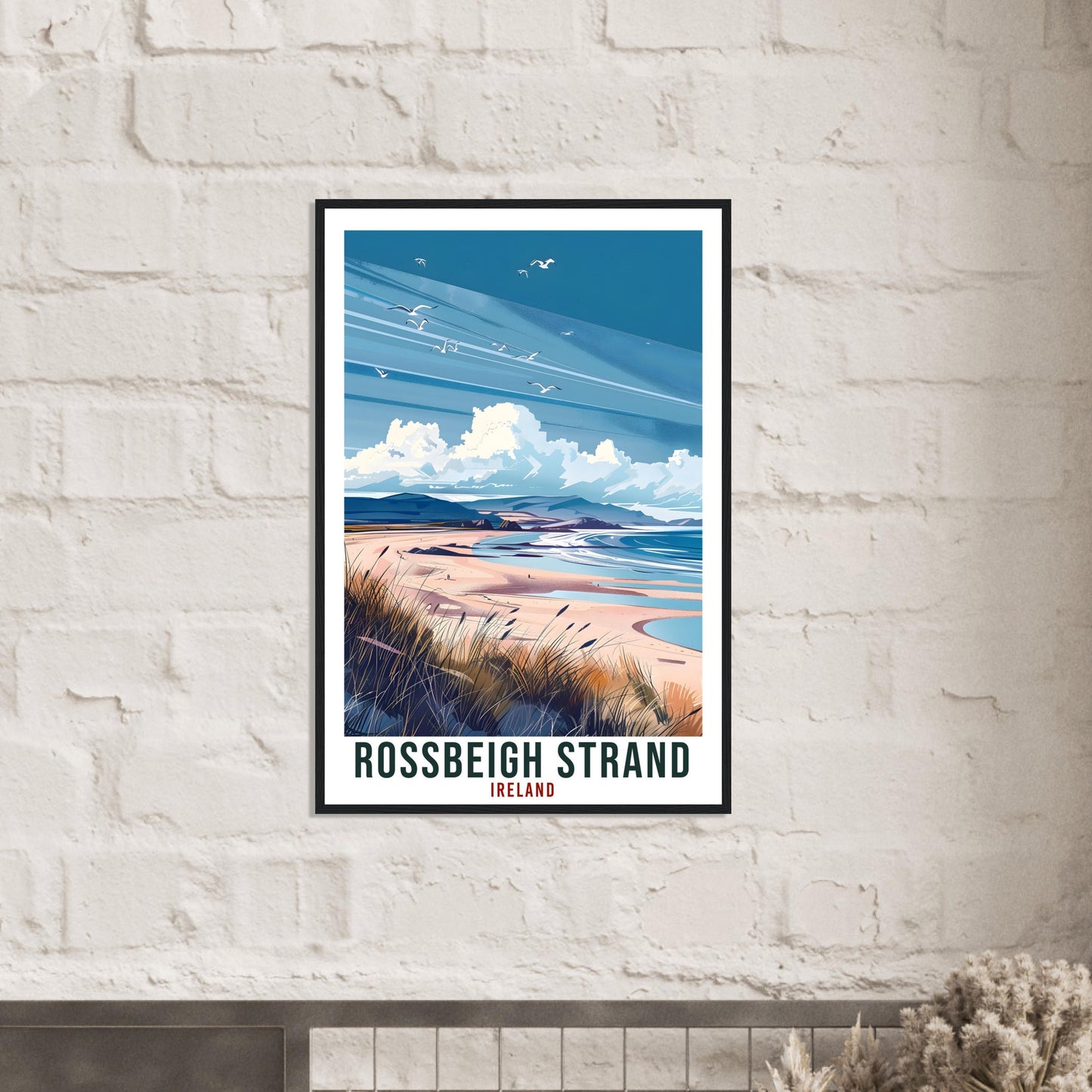 Rossbeigh Strand Travel Print Ireland Wall Art Wall Hanging Décor Rossbeigh Gift Art Lovers Gift Co Kerry Artwork Gift Ireland Travel Poster