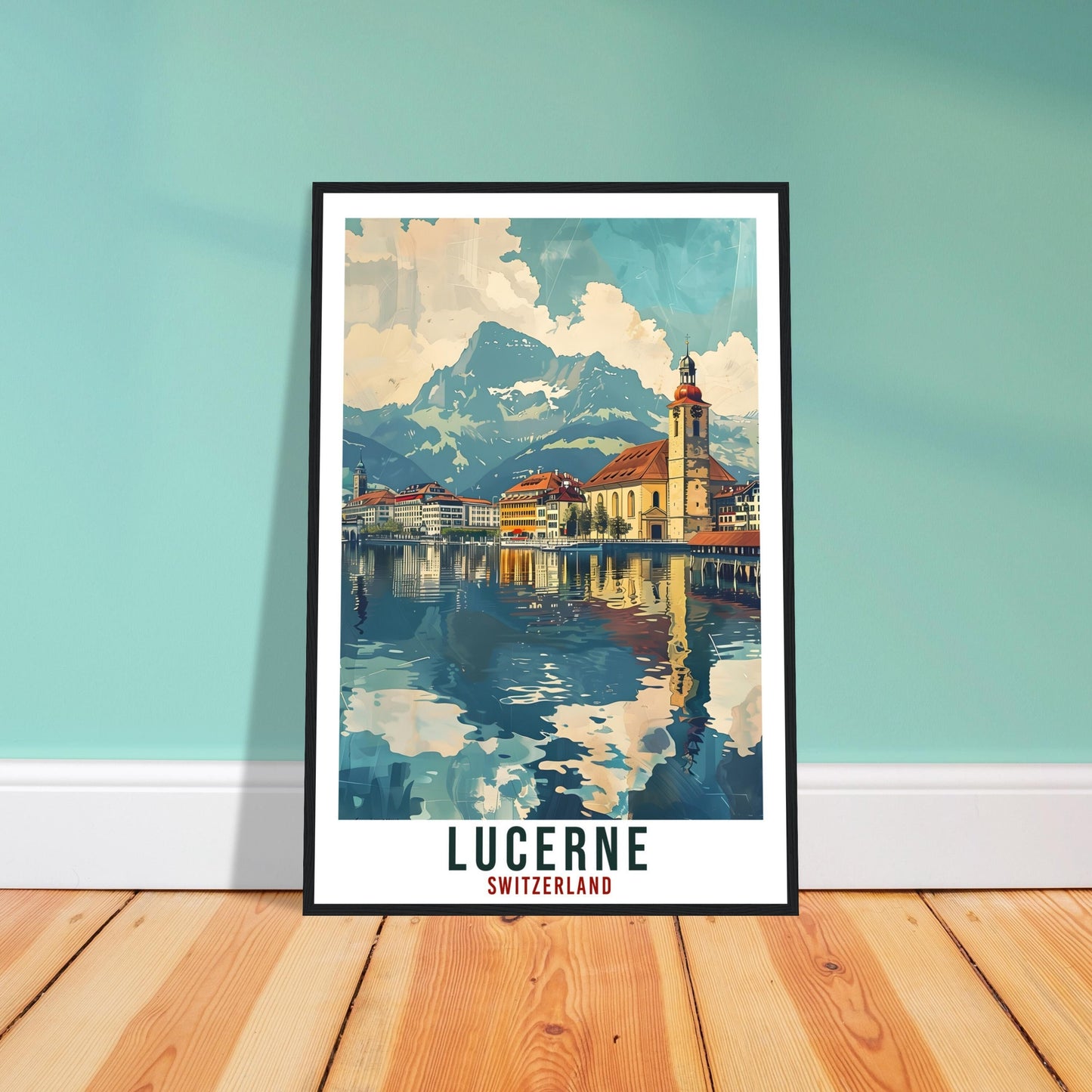 Lucerne Travel Print Swiss Wall Art Wall Hanging Home Living Décor Lucerne Gift Art Lovers Gift Switzerland Artwork Gift Swiss Travel Poster