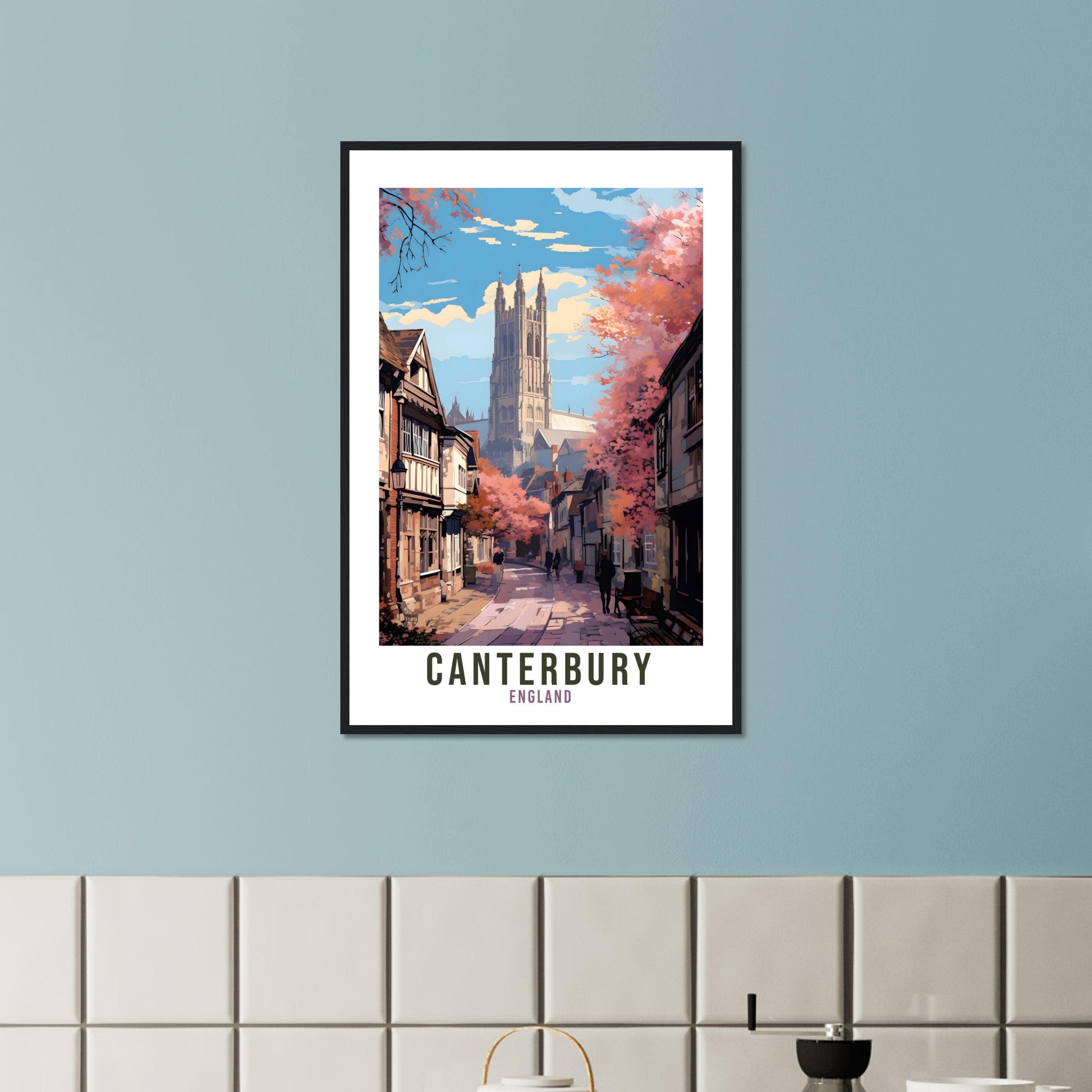 Canterbury Travel Print Home Decor Canterbury England Wall Hanging Canterbury Artwork Gift Canterbury Travel Poster Artwork UK Wall Art