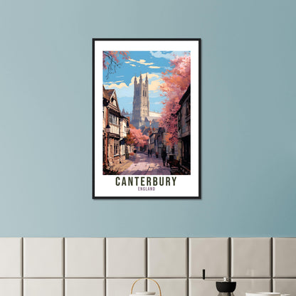 Canterbury Travel Print Home Decor Canterbury England Wall Hanging Canterbury Artwork Gift Canterbury Travel Poster Artwork UK Wall Art