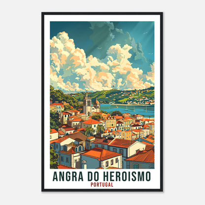 Angra Do Heroismo Travel Print Portugal Wall Art Wall Hanging Home Décor Angra Do Heroismo Gift Portugal Landmark Artwork Gift Travel Poster