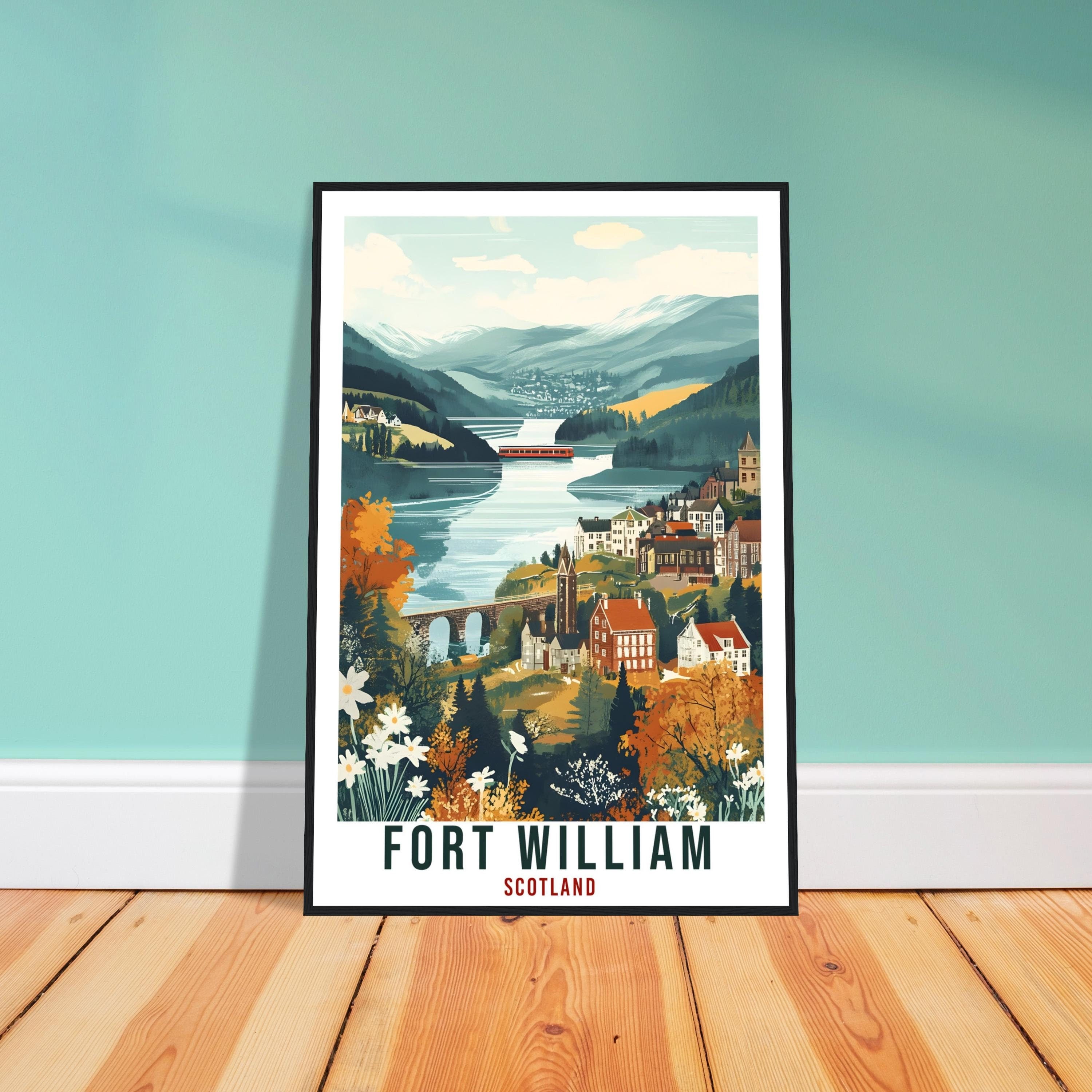 Fort William Travel Print Scotland Home Decor Fort William Wall Art Wall Hanging Art Lover Scotland Artwork Travel Poster Fort William Art