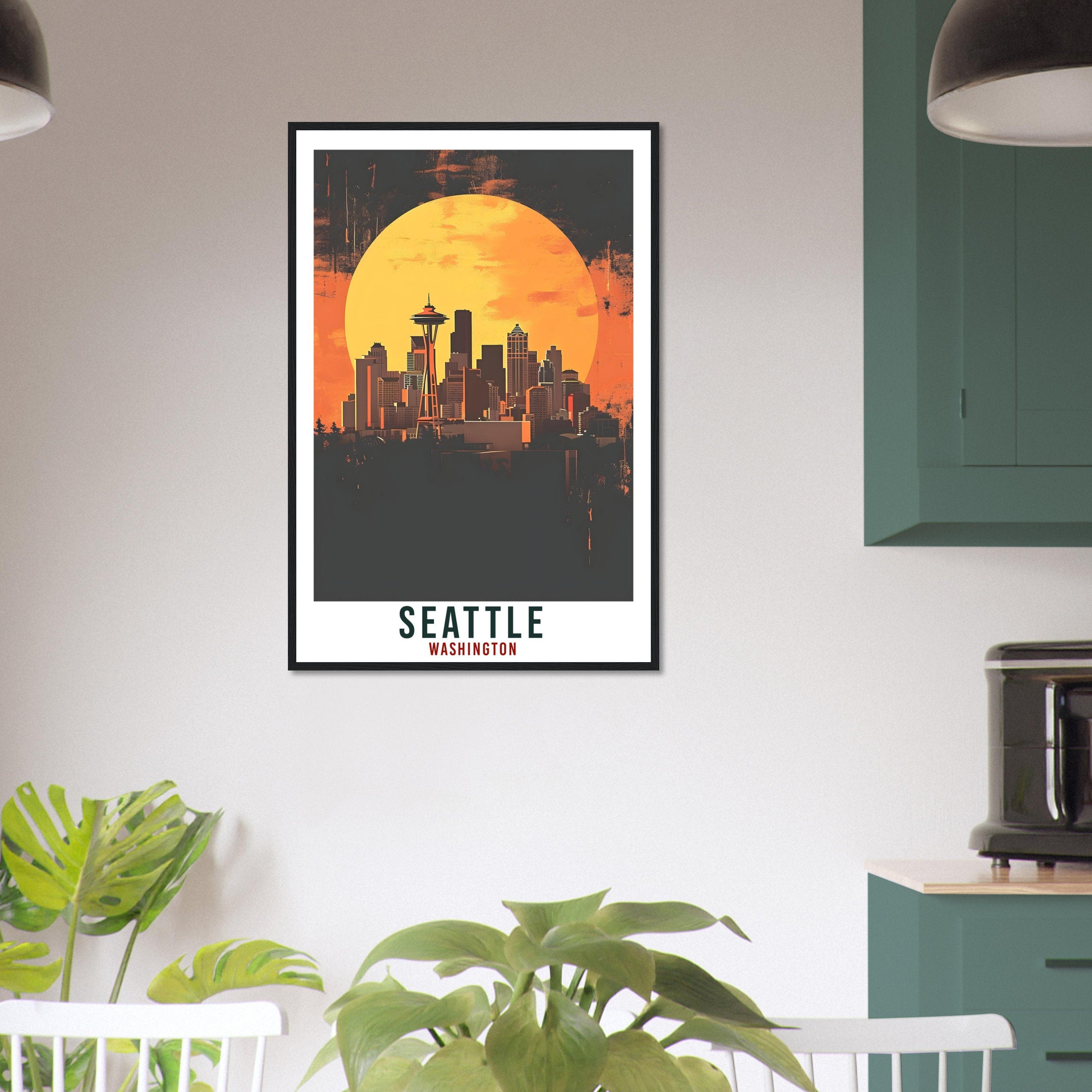 Seattle Travel Print Washington Home Decoration USA City Wall Art Gift Wall Hanging Art Lover Washington Artwork Seattle Travel Poster