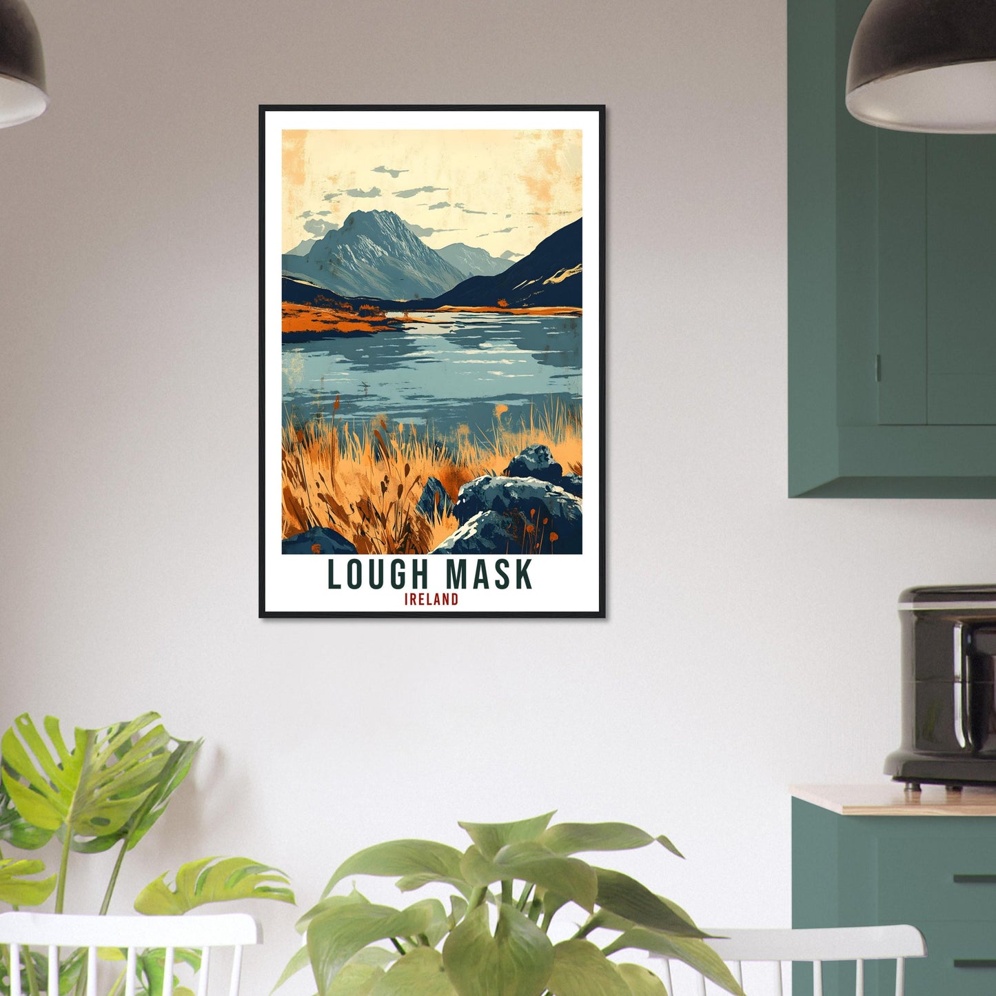 Lough Mask Travel Print Ireland Home Decor Lough Mask Wall Art Gift Wall Hanging Lough Mask Irish Artwork Travel Poster Ireland Travel Art