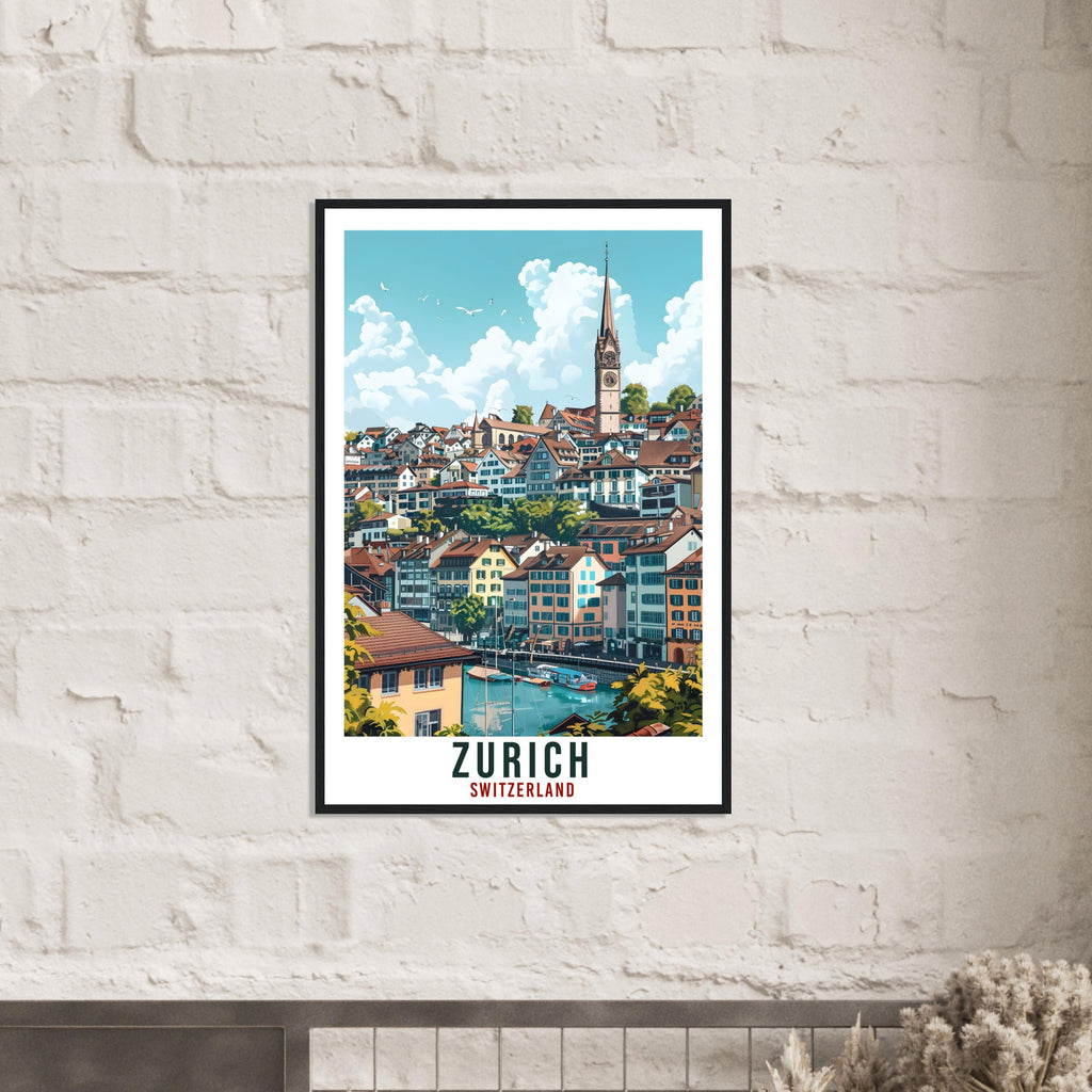 Zurich Travel Print Swiss Wall Art Wall Hanging Home Living Décor Zurich Gift Art Lovers Gift Switzerland Artwork Gift Swiss Travel Poster