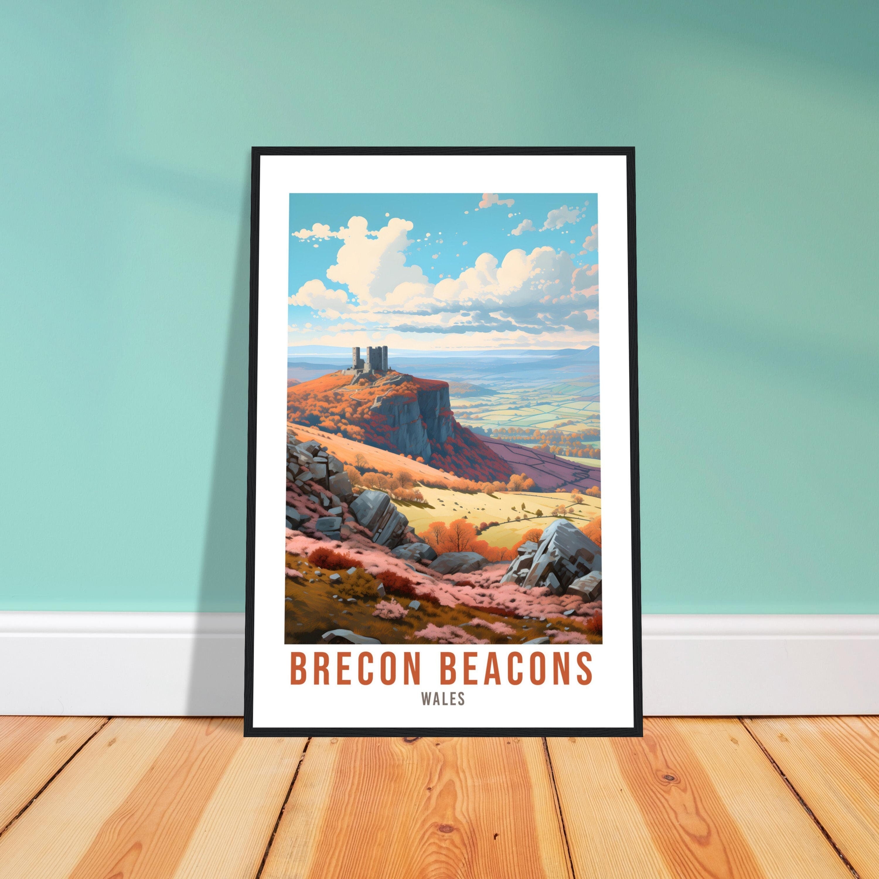Brecon Beacons Print Brecon Beacons Home Decor Mountain Landscape Wales Nature Wall Hanging Wales Artwork Gift South Wales Travel Poster