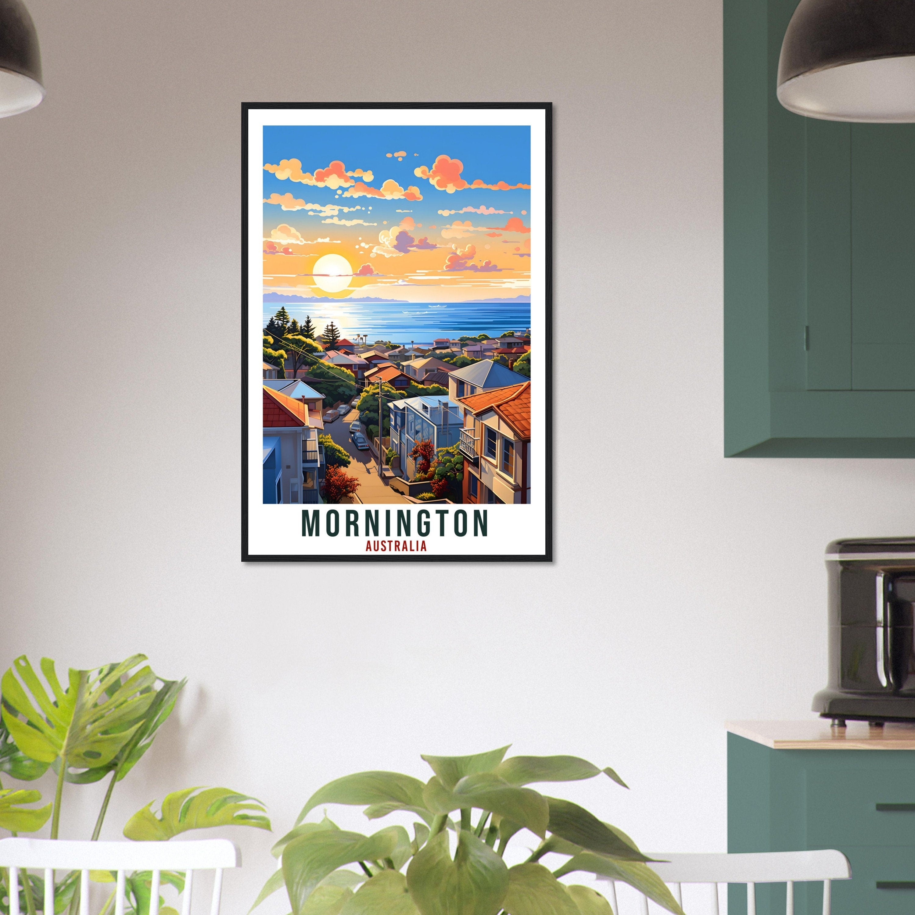 Mornington Australia Travel Print Art Gift Mornington Home Décor Artwork Wall Hanging Mornington Travel Poster Australian Wall Art Sunset
