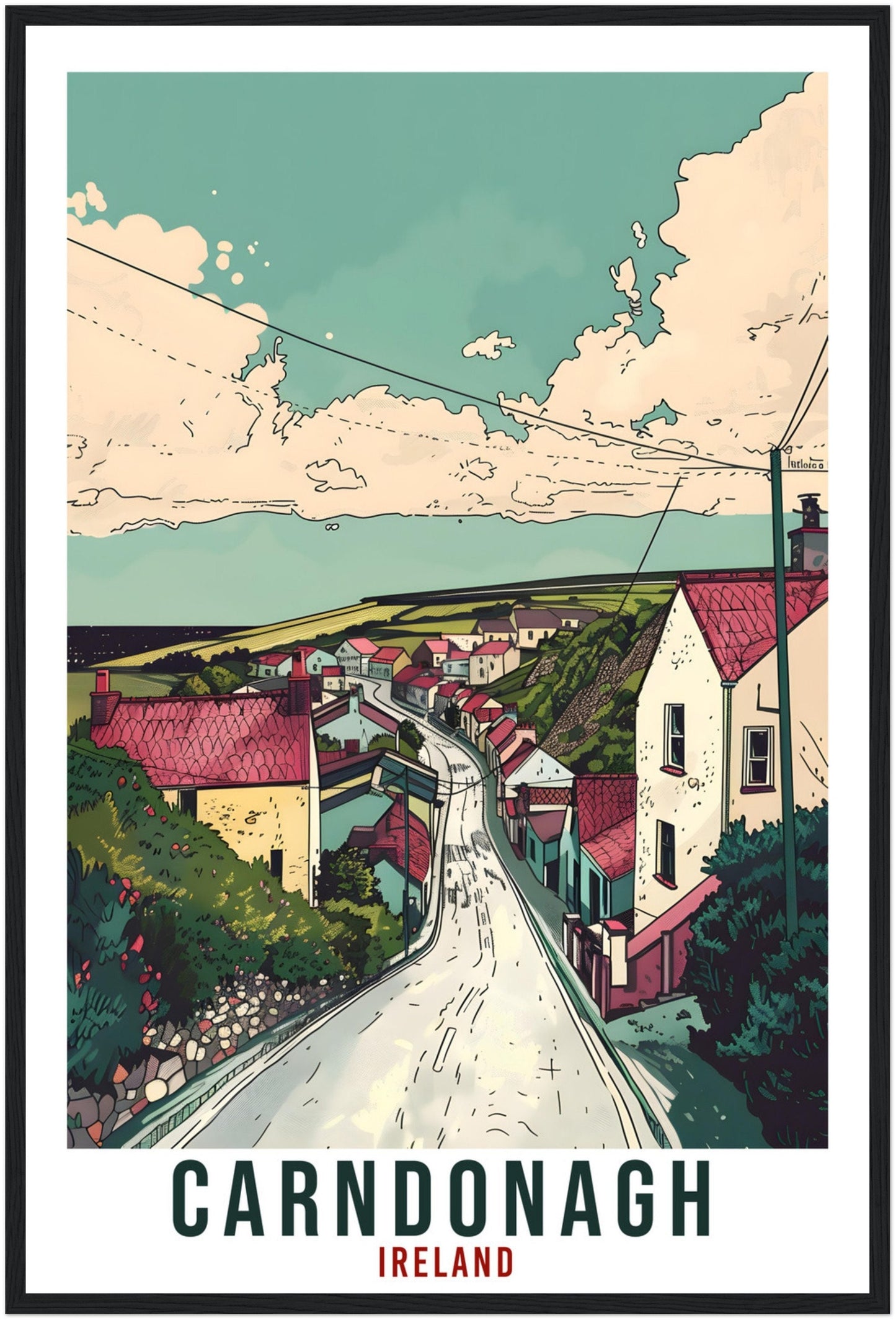 Carndonagh Travel Print Ireland Wall Art Wall Hanging Home Décor Carndonagh Gift Art Lovers Gift Irish Artwork Gift Ireland Travel Poster