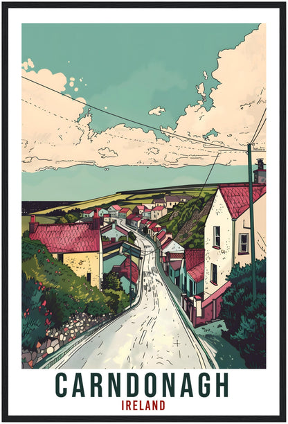 Carndonagh Travel Print Ireland Wall Art Wall Hanging Home Décor Carndonagh Gift Art Lovers Gift Irish Artwork Gift Ireland Travel Poster