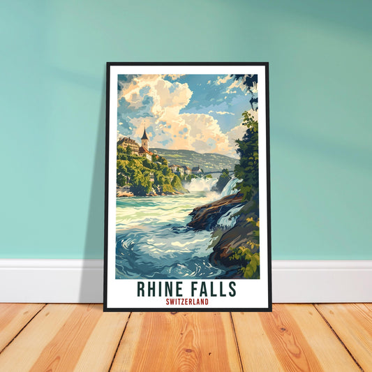 Rhine Falls Travel Print Swiss Wall Art Wall Hanging Home Décor Rhine Fall Gift Art Lovers Gift Switzerland Artwork Gift Swiss Travel Poster