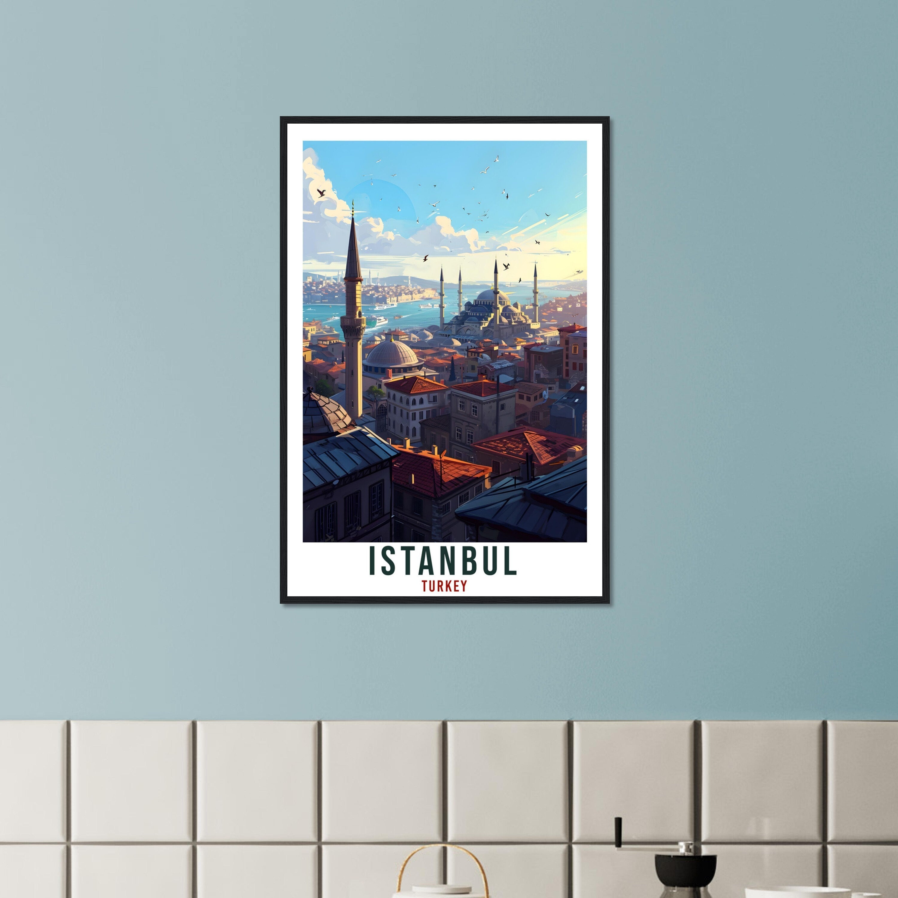 Istanbul Travel Print Wall Art Istanbul Turkey Wall Hanging Artwork Istanbul Art Gifts Istanbul Travel Poster Turkey Decor Art Lovers Gift