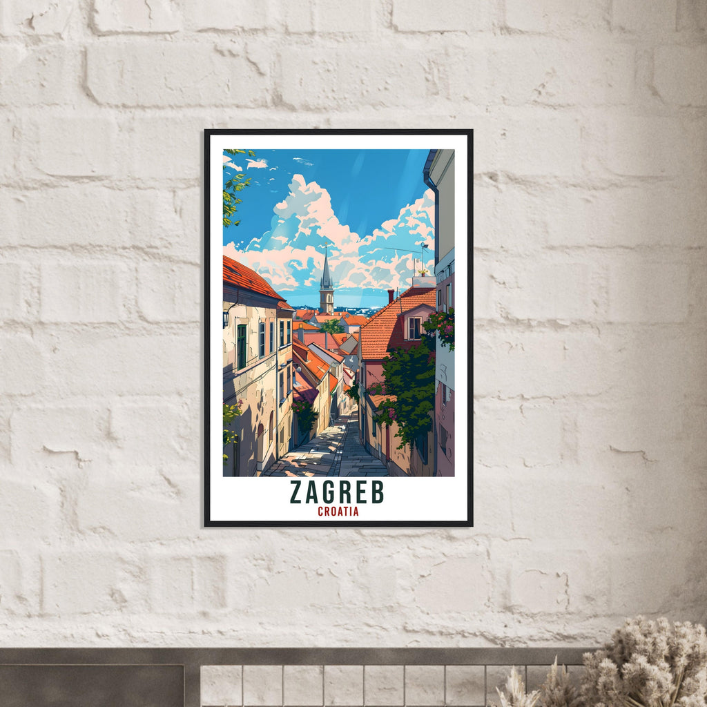 Zagreb Travel Print Croatia Wall Art Wall Hanging Home Décor Zagreb Gift Croatian Landmark Artwork Gift Zagreb Croatia Holiday Travel Poster