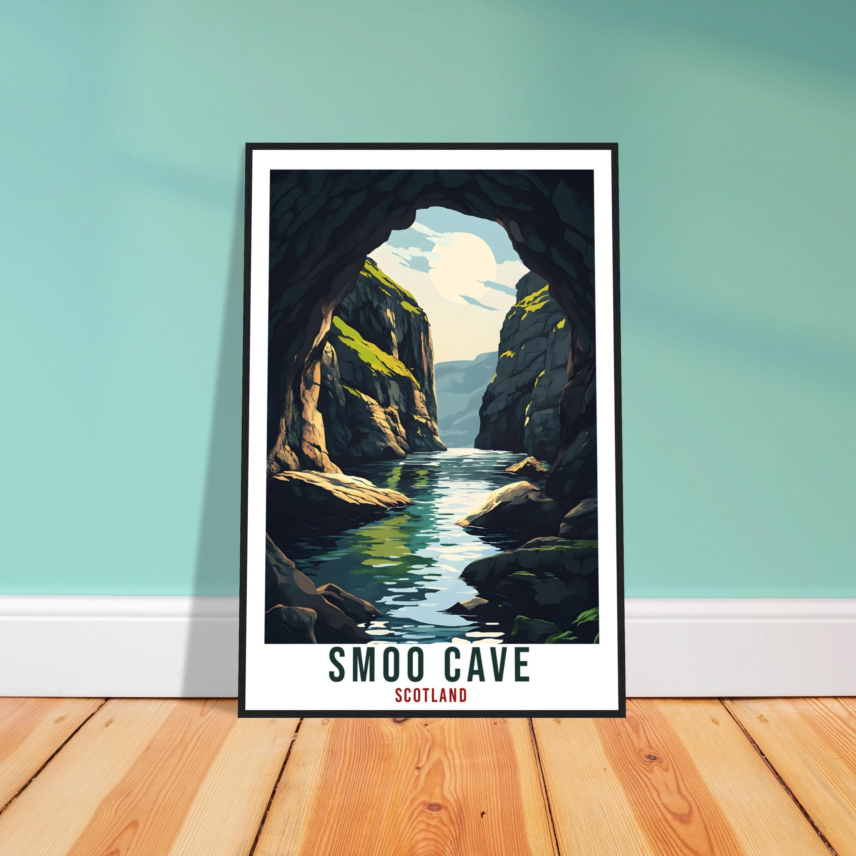Smoo Cave Travel Print Scotland Home Decor Smoo Cave Wall Art Wall Hanging Art Lover Scotland Artwork Travel Poster Smoo Cave Travel Art
