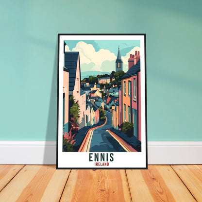 Ennis Travel Print Ireland Home Decor Ennis Wall Art Wall Hanging Art Lover Irish Artwork Travel Poster Ennis Town Ireland Travel Art