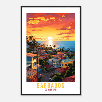 Barbados Travel Print Wall Art Barbados Sunset Wall Hanging Home Décor Caribbean Gift Art Lovers Bridgetown Travel Poster Barbados Print