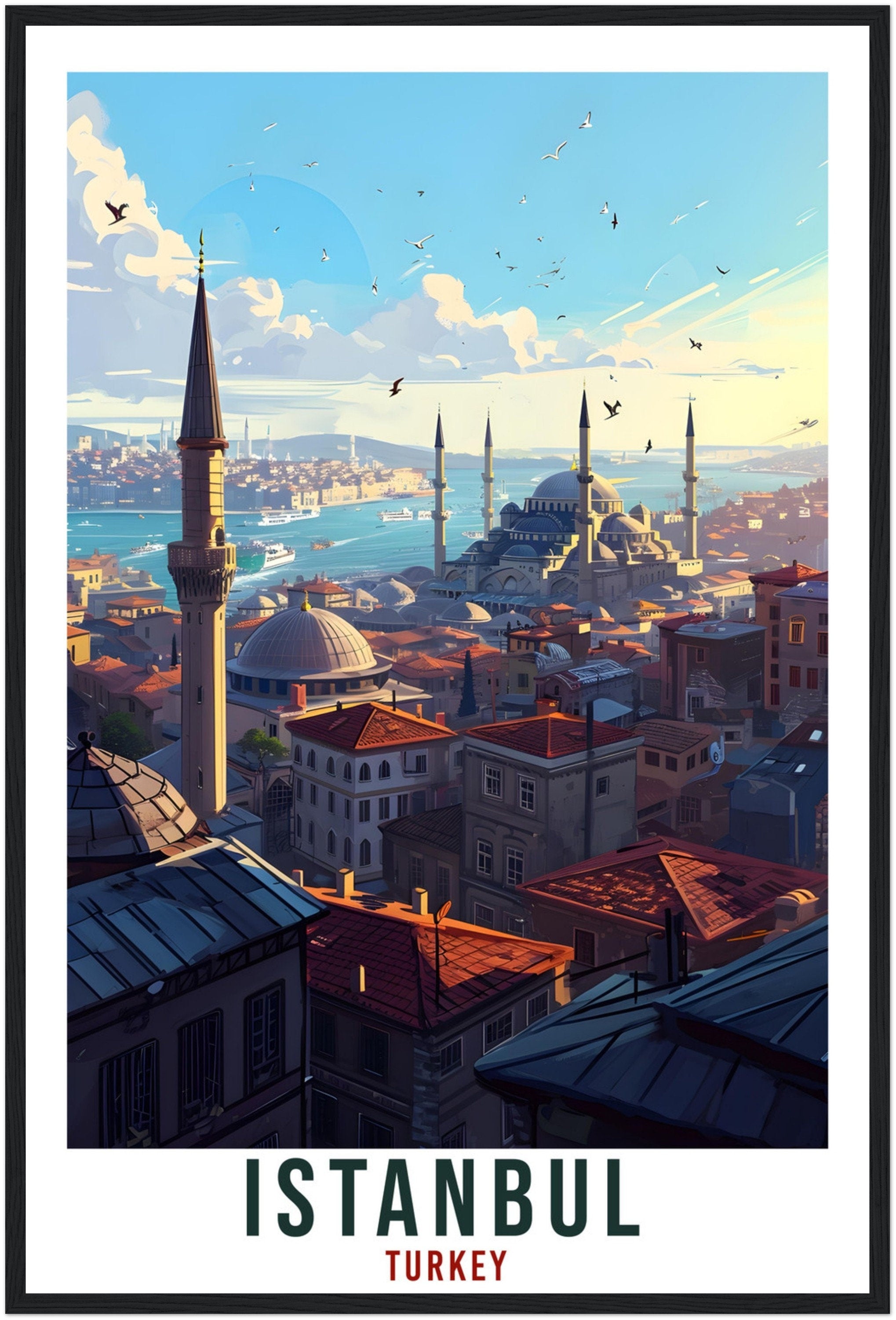 Istanbul Travel Print Wall Art Istanbul Turkey Wall Hanging Artwork Istanbul Art Gifts Istanbul Travel Poster Turkey Decor Art Lovers Gift
