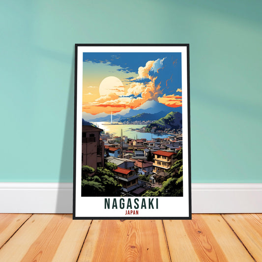 Nagasaki Travel Print Japan Home Decoration Wall Art Gift Wall Hanging Art Lover Japanese Artwork Japan Nagasaki Travel Poster City Print