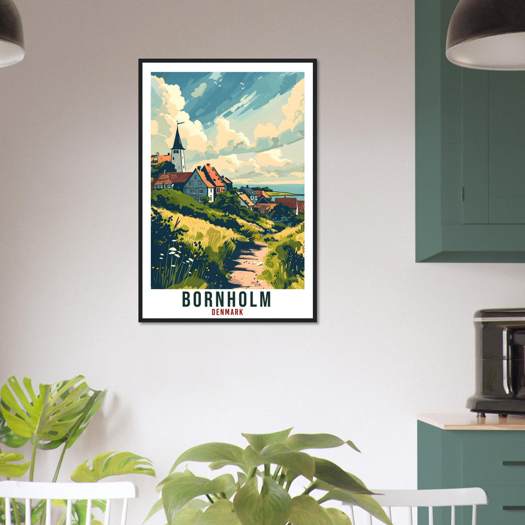 Bornholm Travel Print Denmark Wall Art Wall Hanging Home Living Décor Bornholm Gift Art Lover Gift Denmark Artwork Gift Danish Travel Poster