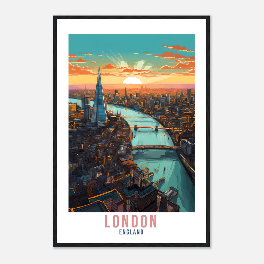 River Thames London Travel Print London Home Decor London Cityscape England Wall Hanging London Artwork Gift London Travel Poster Artwork