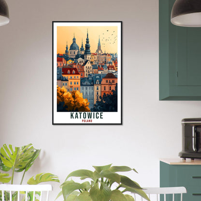 Katowice Travel Print Poland Home Decor Katowice Wall Art Gift Wall Hanging Art Lover Katowice Polish Artwork Travel Poster Poland Travel