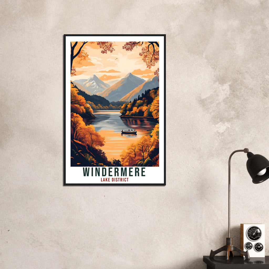 Windermere Travel Print Lake District Decor Windermere Wall Art Wall Hanging Art Lover Lake District Artwork Travel Poster Cumbria Travel