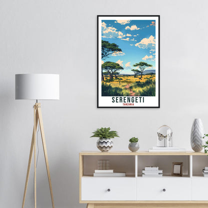 Serengeti Tanzania Travel Print Wall Art Wall Hanging Home Décor Serengeti Gift Art Lovers Tanzania Artwork Print African Landmark Poster