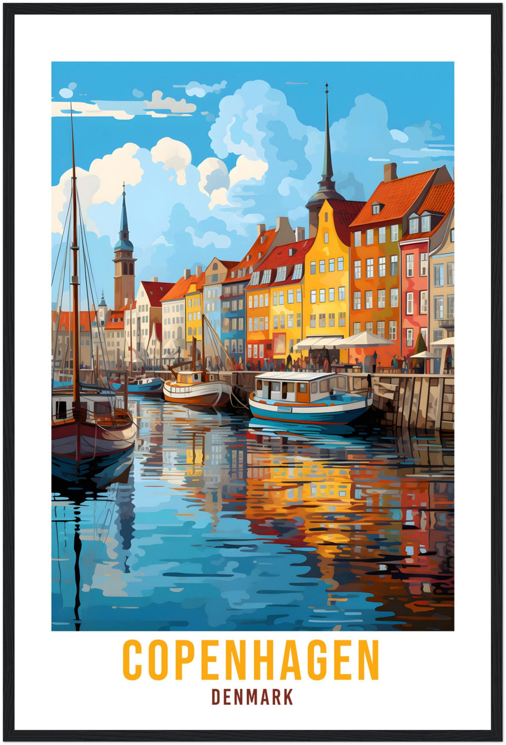Copenhagen Denmark Travel Print Wall Art Copenhagen Wall Hanging Home Décor Denmark Gift Art Lovers Copenhagen Travel Poster Denmark City