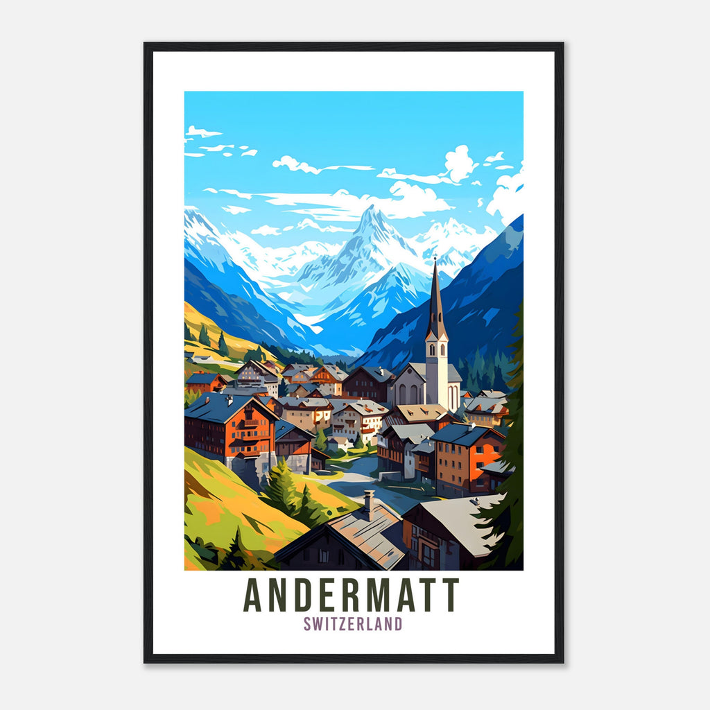 Andermatt Travel Print Wall Art Andermatt Skiing Switzerland Gift Holiday Andermatt Art Print Andermatt Travel Poster Swiss Landscape