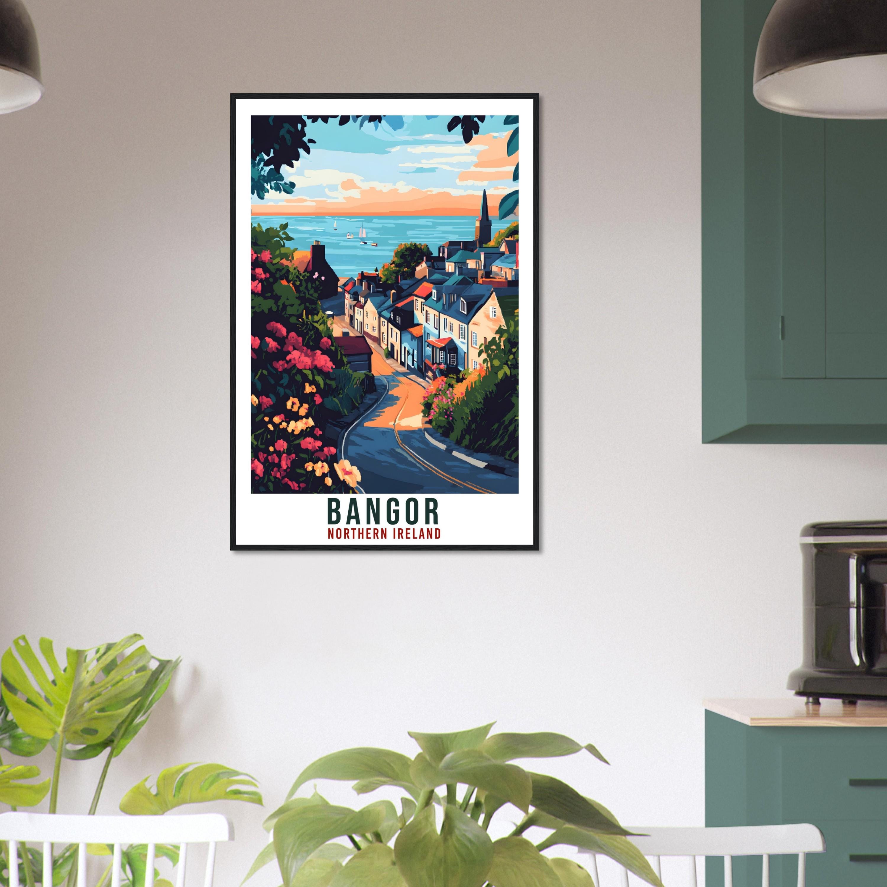 Bangor Travel Print Northern Ireland Home Decor Bangor Wall Art Wall Hanging Art Lover Irish Artwork Travel Poster Bangor NI Travel Art