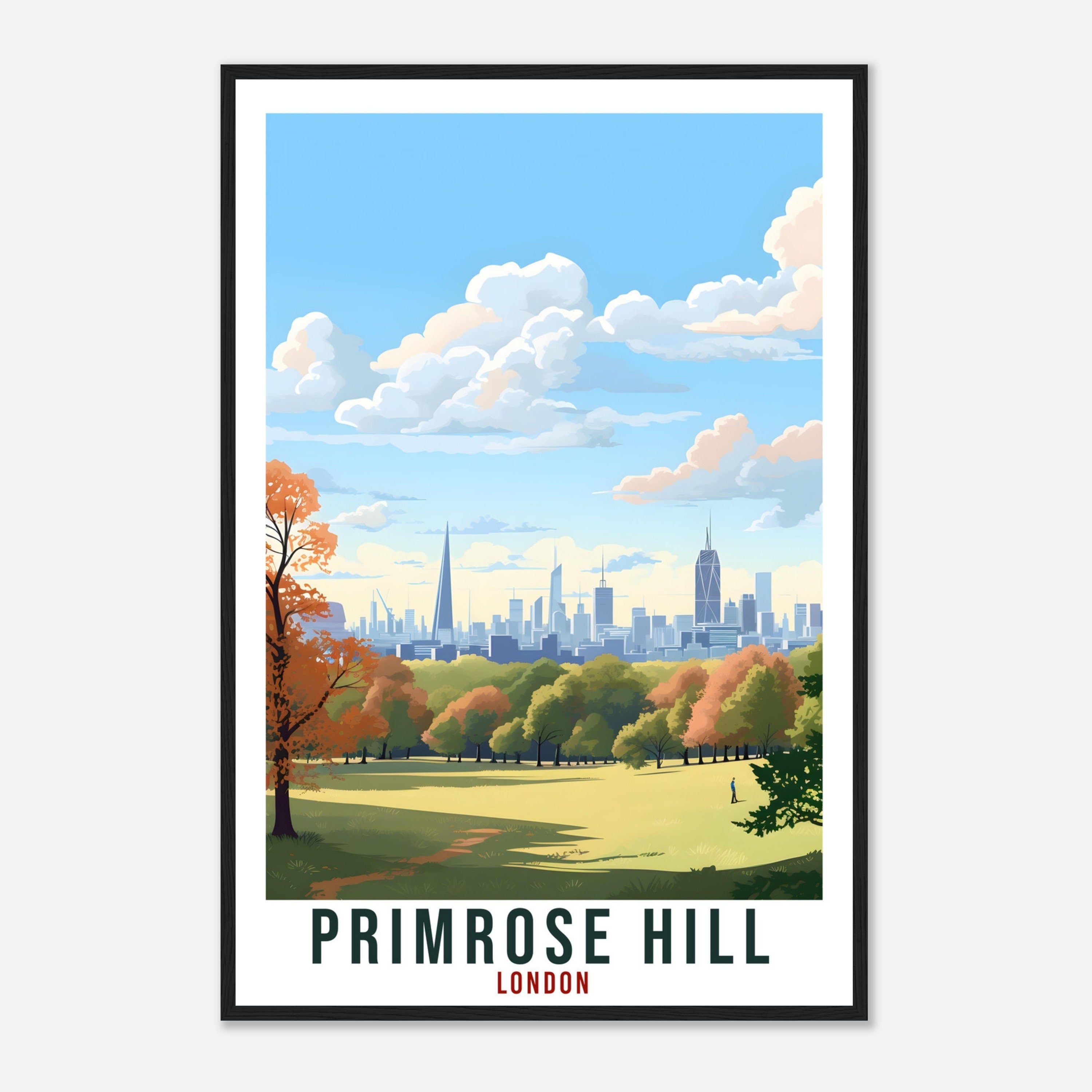 Primrose Hill London Travel Print English Wall Art Wall Hanging Travel Art Gift London Travel Poster London Cityscape Artwork Art Lover Gift