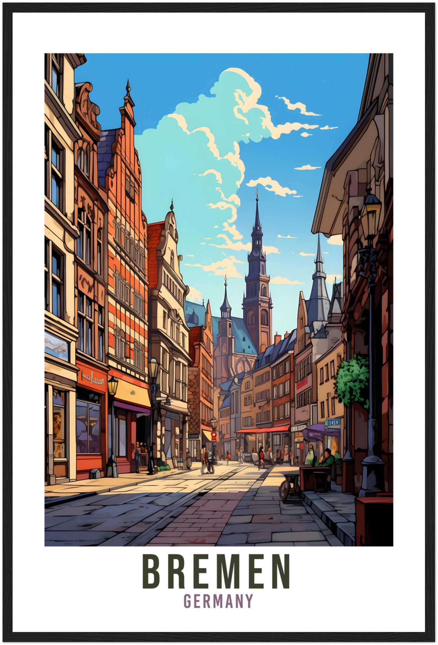 Bremen Germany Travel Print Wall Art Bremen Wall Hanging Home Décor Bremen Gift Art Lovers Germany Art Lover Gift Print Bremen German Print