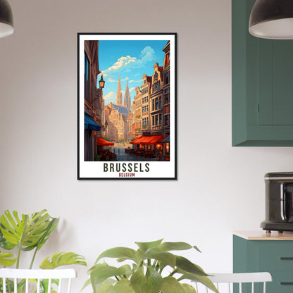 Brussels Travel Poster Wall Art Brussels Belgium Artwork Wall Hanging Brussels Wall Art Gifts Brussels Travel Print Belgian Art Lovers