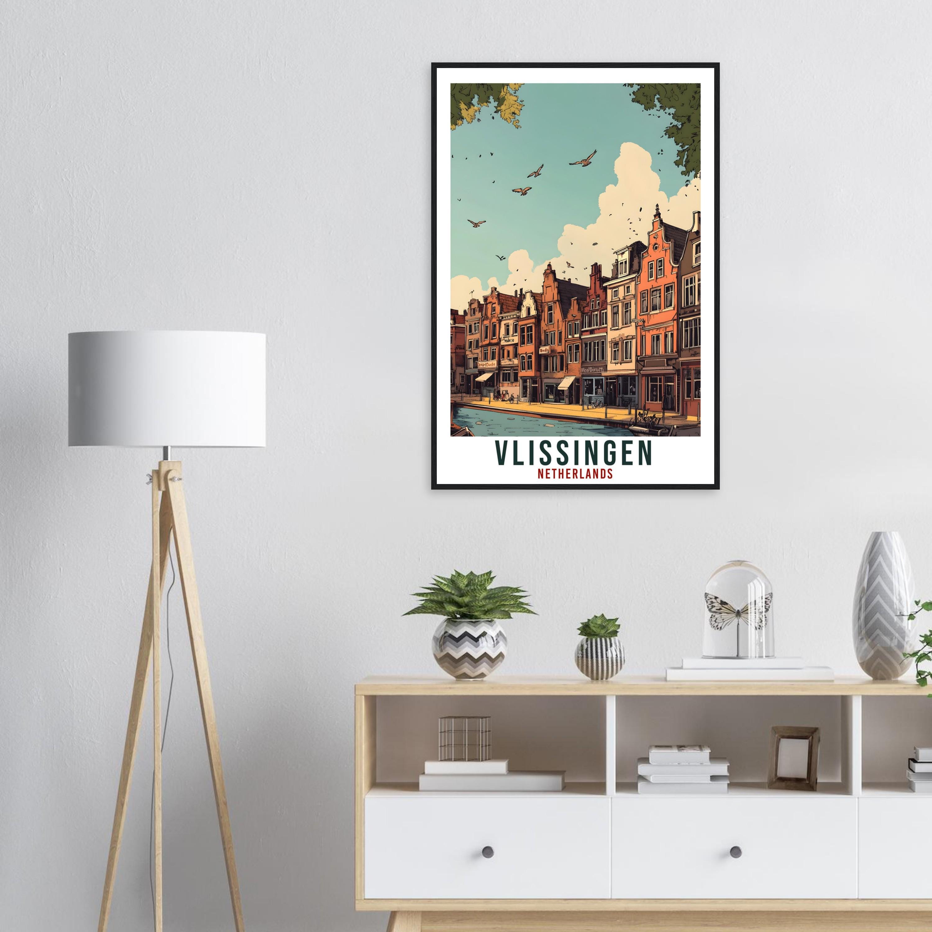Vlissingen Travel Print Netherlands Decor Vlissingen Wall Art Gift Wall Hanging Vlissingen Dutch Artwork Travel Poster Holland Travel Art