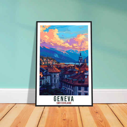 Geneva Travel Print Swiss Wall Art Wall Hanging Home Living Décor Geneva Gift Art Lovers Gift Switzerland Artwork Gift Swiss Travel Poster