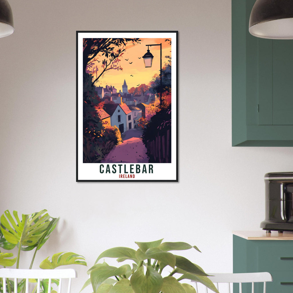 Castlebar Travel Print Ireland Home Decor Castlebar Wall Art Wall Hanging Art Lover Irish Artwork Travel Poster Castlebar Ireland Travel Art