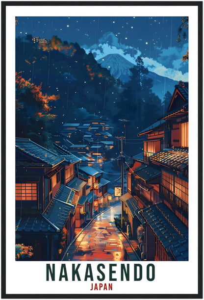 Nakasendo Travel Print Japan Home Decoration Wall Art Gift Wall Hanging Art Lover Japanese Artwork Japan Nakasendo Travel Poster Cityscape