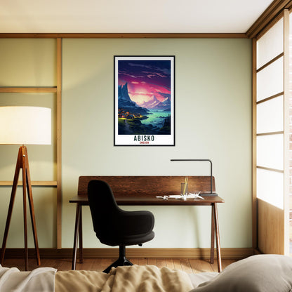 Abisko Travel Print Sweden Northern Lights Wall Art Wall Hanging Travel Art Gift Abisko Travel Poster Sweden Landscape Artwork Art Lover