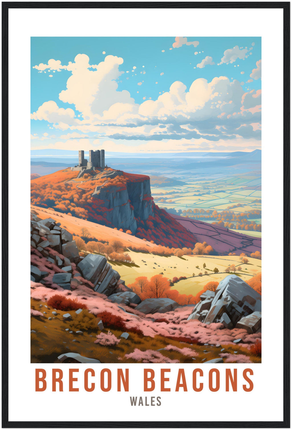Brecon Beacons Print Brecon Beacons Home Decor Mountain Landscape Wales Nature Wall Hanging Wales Artwork Gift South Wales Travel Poster