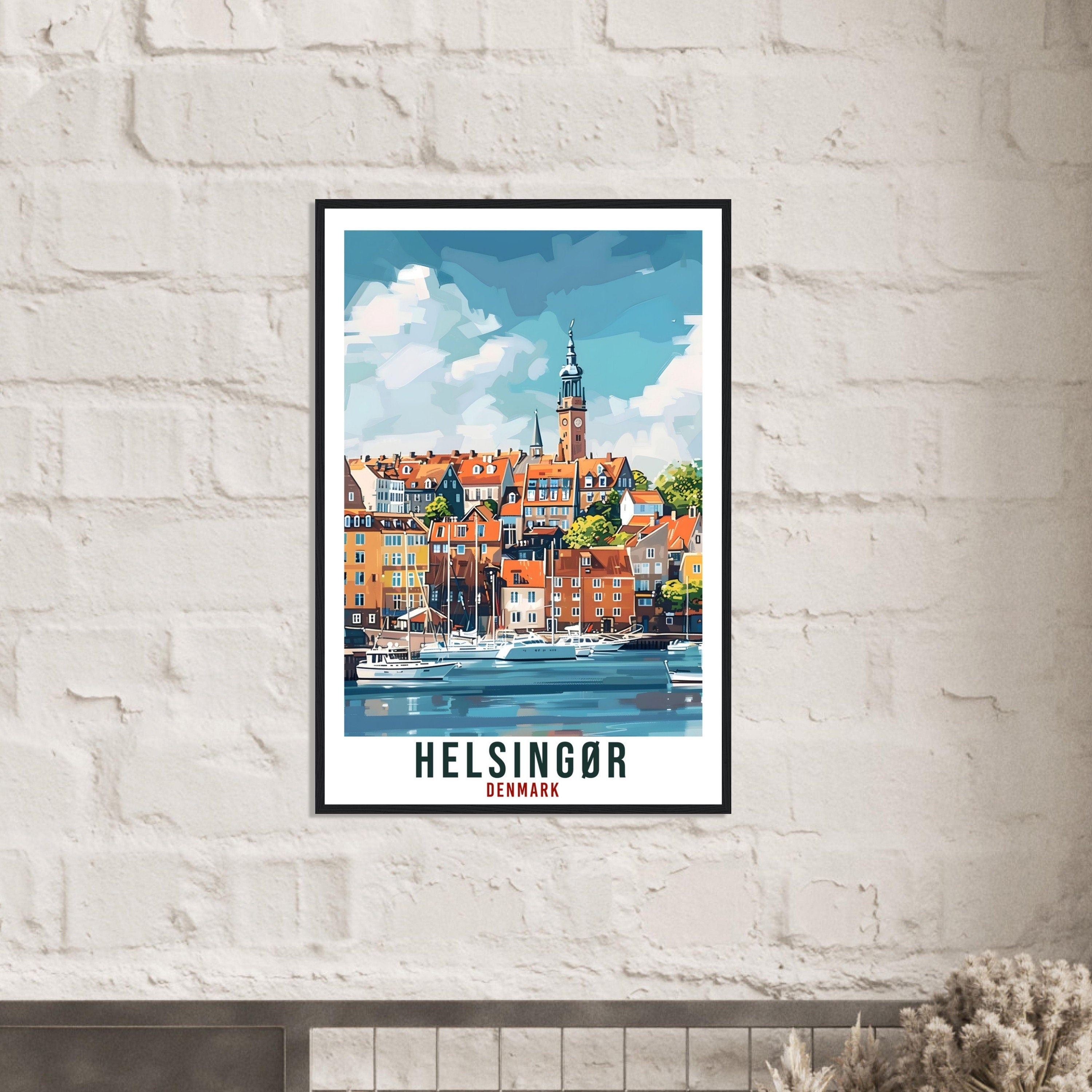 Helsingør Travel Poster Denmark Wall Art Wall Hanging Home Living Décor Helsingør Gift Art Lovers Denmark Artwork Gift Danish Travel Print