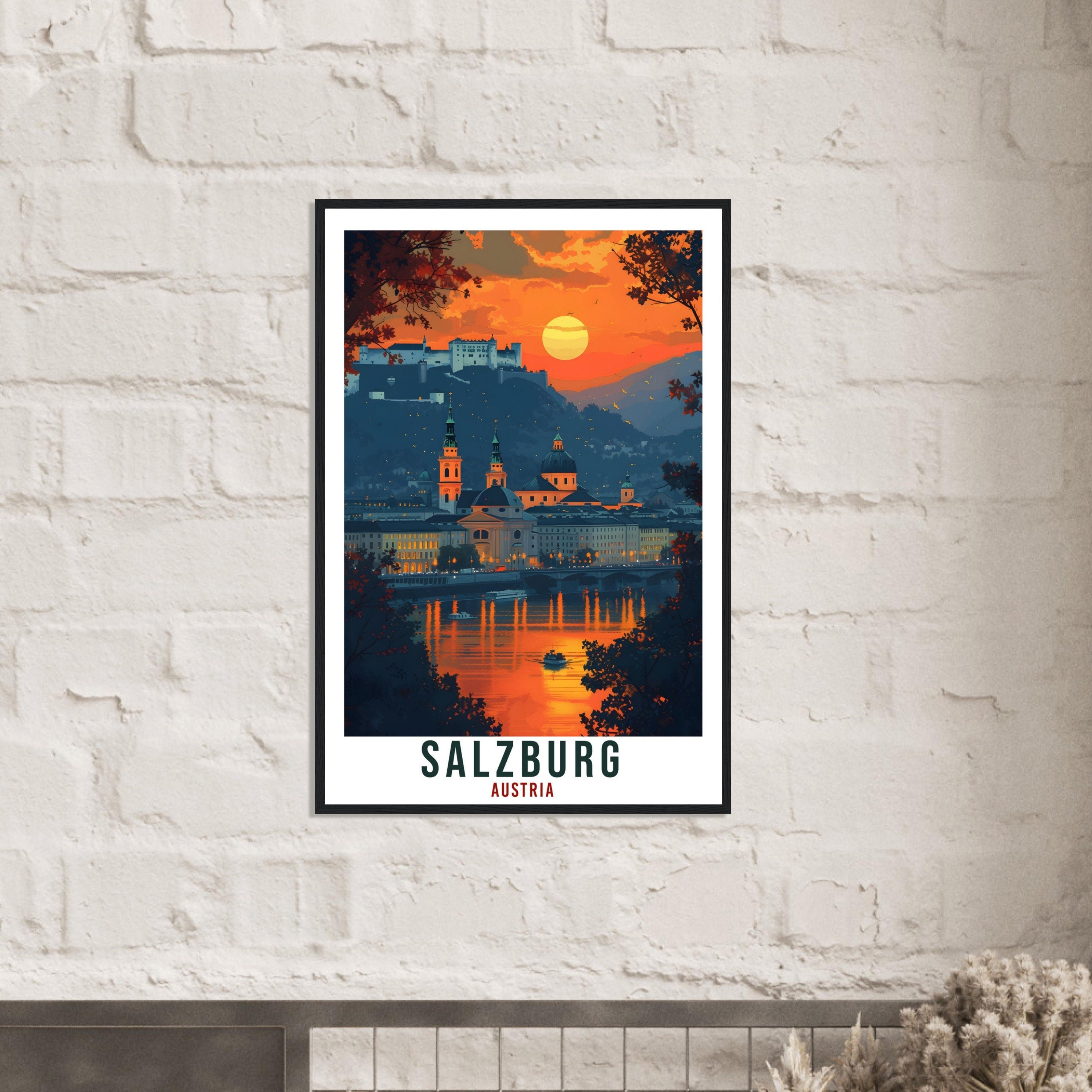 Salzburg Gift Travel Print Austria Decor Salzburg Austrian City Wall Art Gift Wall Hanging Art Lover Austria Artwork Salzburg Travel Poster