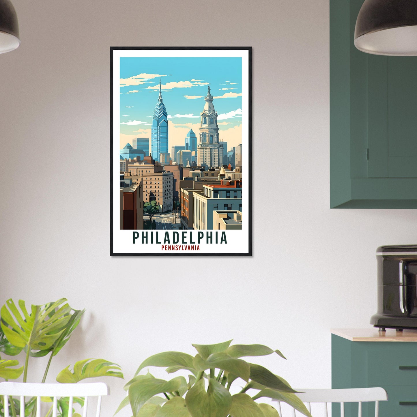 Philadelphia Travel Poster Pennsylvania Home Decor USA Wall Art Gift Wall Hanging Art Lover Pennsylvania Artwork Philadelphia Travel Print
