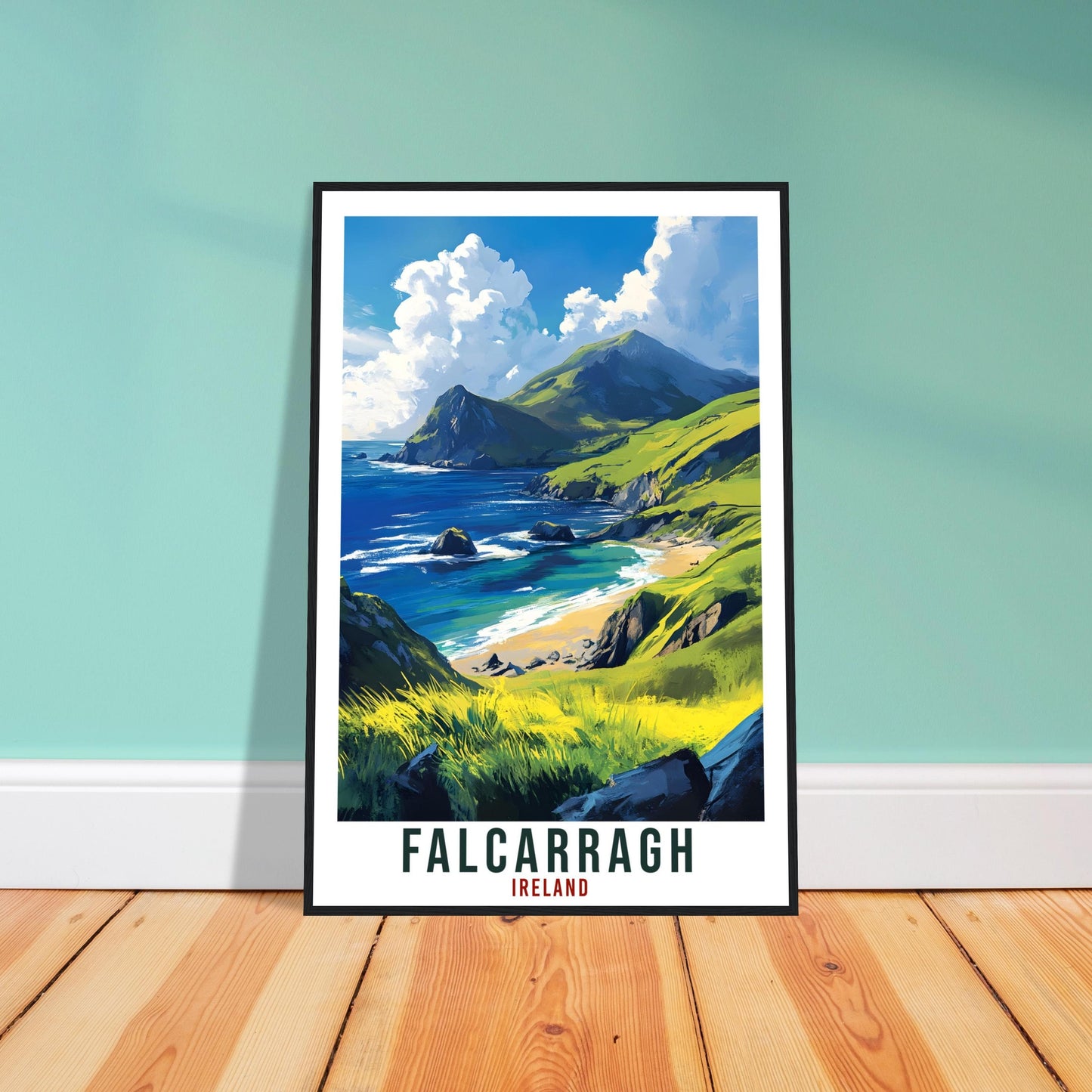 Falcarragh Travel Print Ireland Home Decor Donegal Wall Art Gift Wall Hanging Falcarragh Irish Artwork Travel Poster Ireland Travel Art