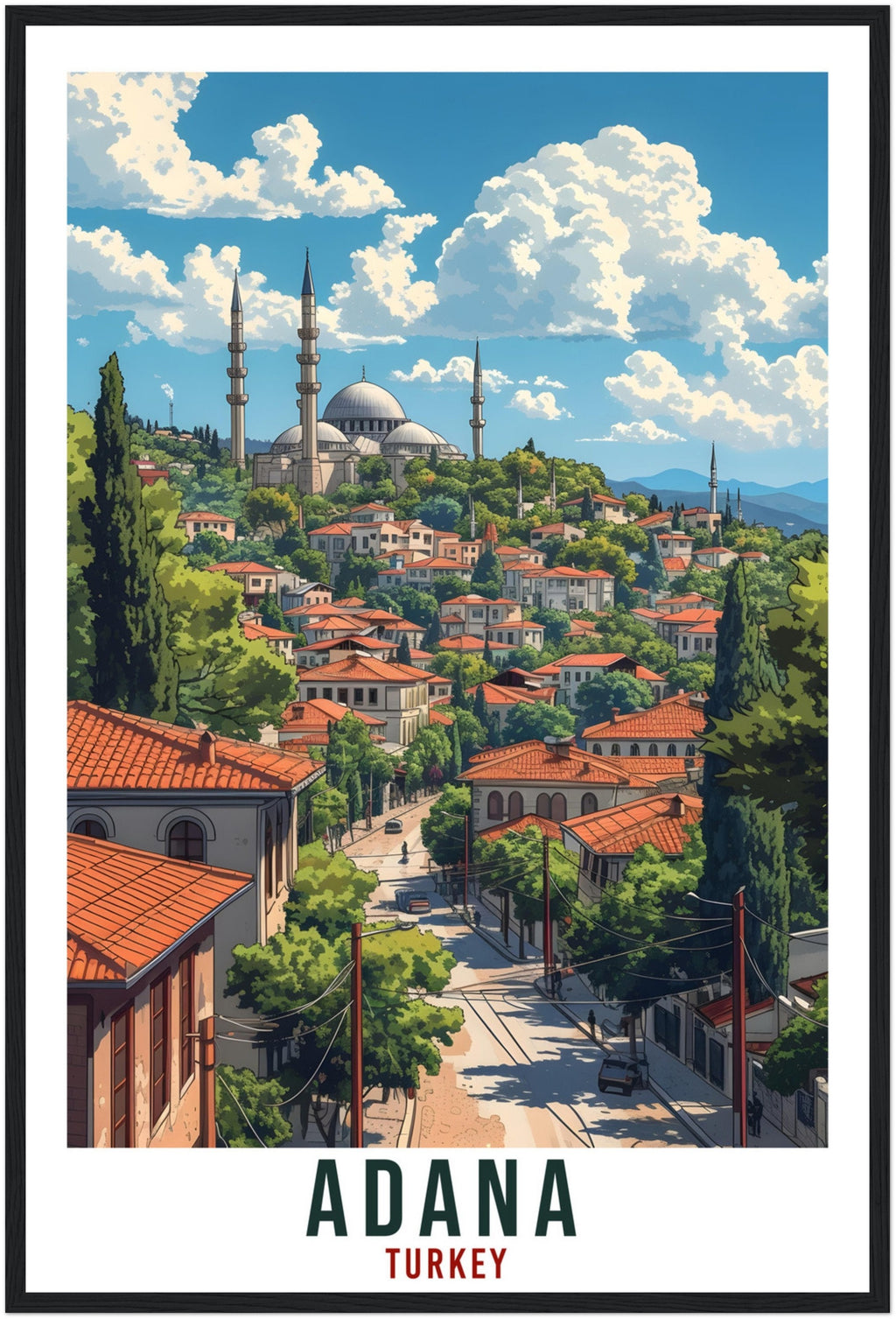 Adana Gift Travel Print Turkey Home Decoration Adana Turkish City Wall Art Gift Wall Hanging Art Lover Turkey Artwork Adana Travel Poster