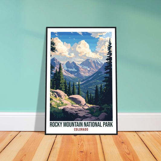 Rocky Mountain National Park Colorado USA Travel Print Wall Art Wall Hanging Décor Rockies Gift Travel Art USA Hiking Artwork Travel Poster