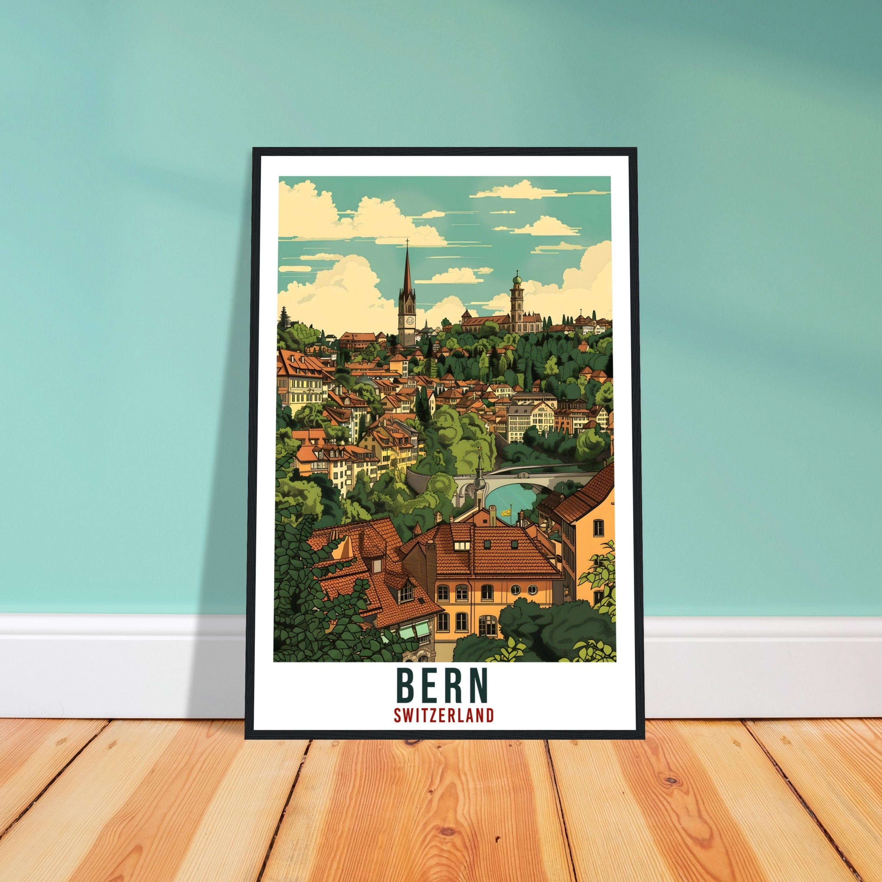 Bern Travel Print Swiss Wall Art Bern Wall Hanging Home Living Décor Bern Gift Art Lovers Gift Switzerland Artwork Gift Swiss Travel Poster