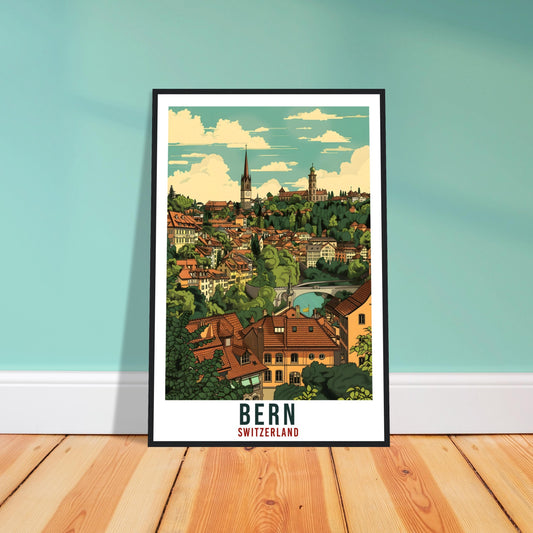 Bern Travel Print Swiss Wall Art Bern Wall Hanging Home Living Décor Bern Gift Art Lovers Gift Switzerland Artwork Gift Swiss Travel Poster