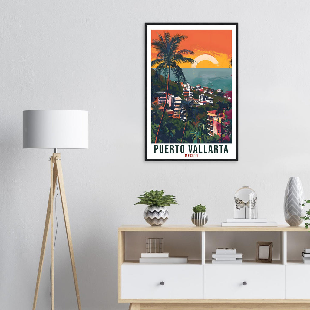 Puerto Vallarta Travel Print Mexico Home Decoration Wall Art Gift Wall Hanging Vallarta Mexico Artwork Mexico Travel Poster Holiday Print