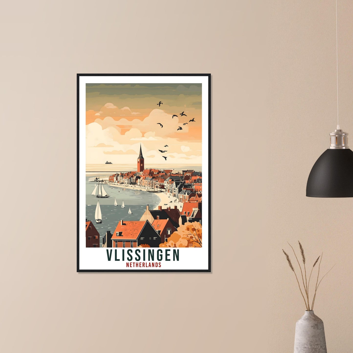 Vlissingen Travel Print Netherlands Decor Vlissingen Wall Art Gift Wall Hanging Vlissingen Dutch Artwork Travel Poster Holland Travel Art