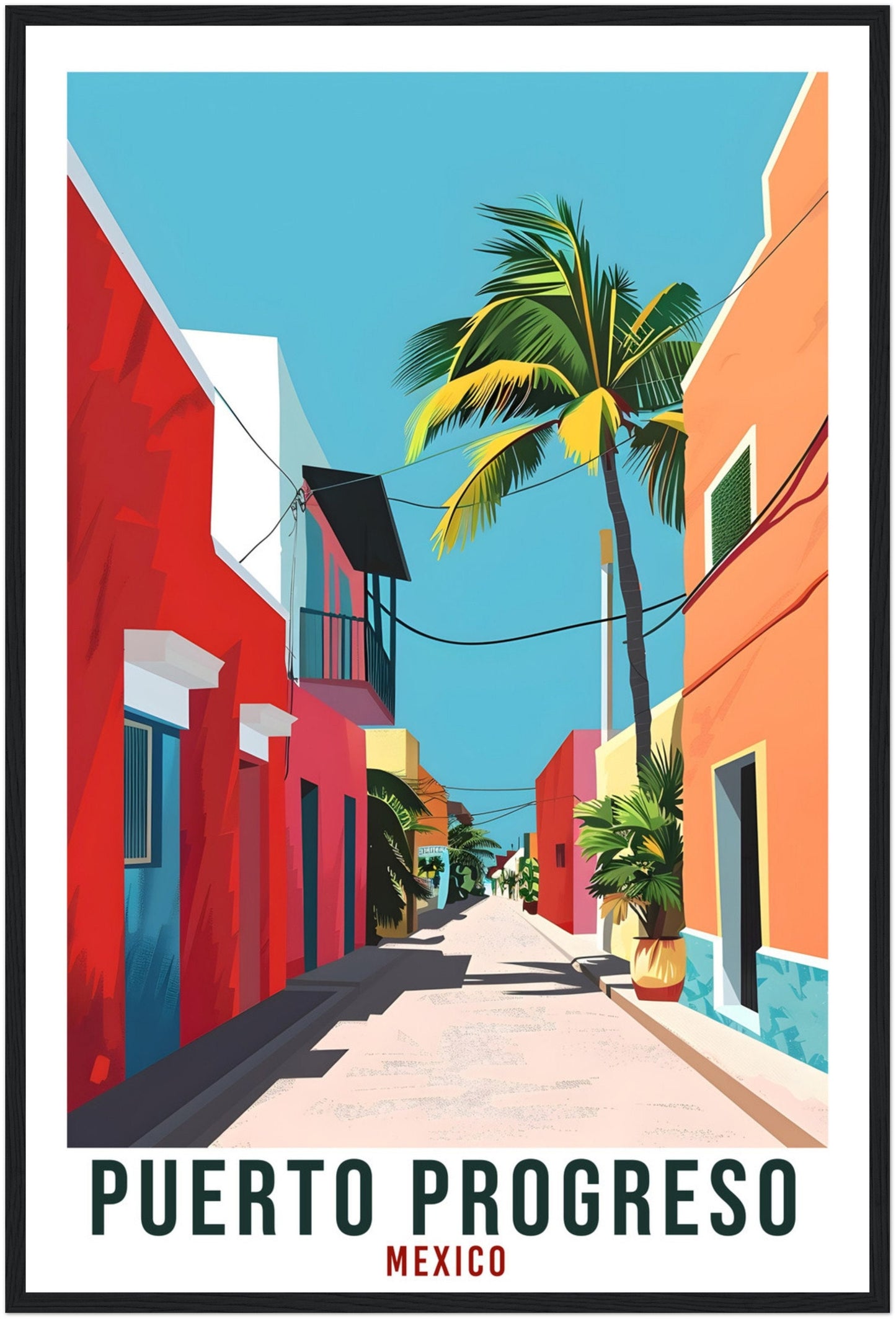 Puerto Progreso Travel Print Mexico Home Decoration Wall Art Gift Wall Hanging Art Lover Mexico Artwork Puerto Progreso Travel Poster Print
